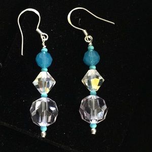 Earrings Swarovski crystals & sterling silver NWOT